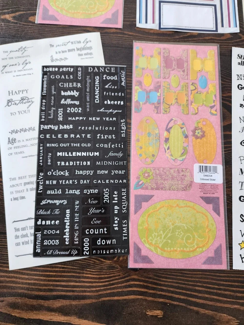 Scrapbooking Stickers Lot of 14 Jumbo Sheets Words Phrases MAMBI New Retired #22